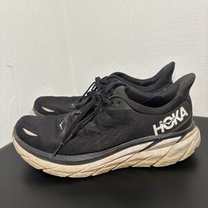 Hoka One One Men's Black and White Running Shoes